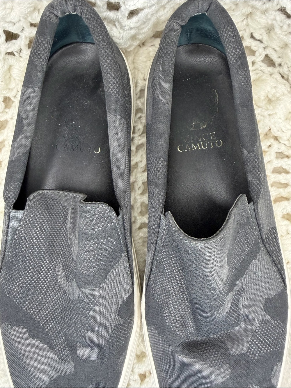 Vince Camuto Gray Camo Slip-On Loafers